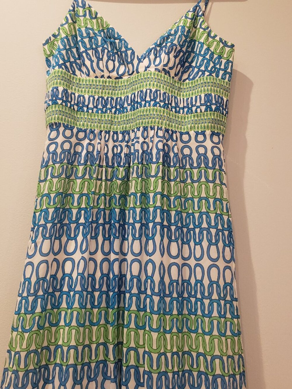 Trina Turk Blue and Green Maxi Dress